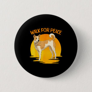 Mit Walk Peace Aloka Hund Minimalist Button