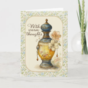 Mit warmen Gedanken Florale Vintage-Grüße Karte