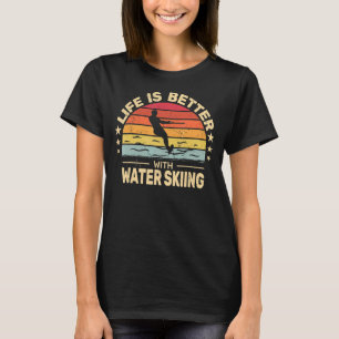 mit Wasser Skifahren Retro Herren Wasserski T-Shirt