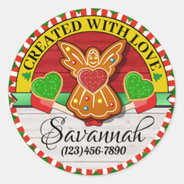 Mit Weihnachtsaufkleber der Liebe erstellt Runder Aufkleber