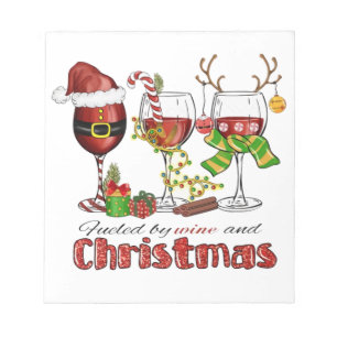 Mit Wein und Weihnachten gespeist Notizblock