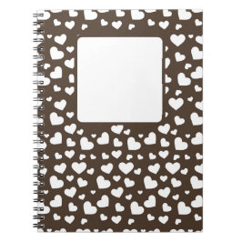 MIT WEISSEN VALENTINEN LIEBE HERZEN GEBROWEN NOTIZBLOCK