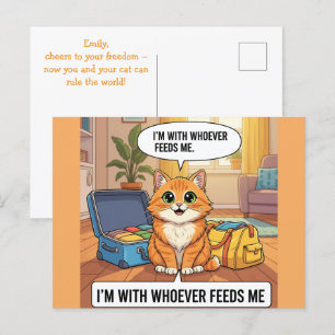 Mit wem auch immer ich mich vor einer Katzenkarten Postkarte