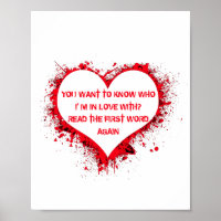Mit wem ich in Liebe bin, lustiger Text in rotem H