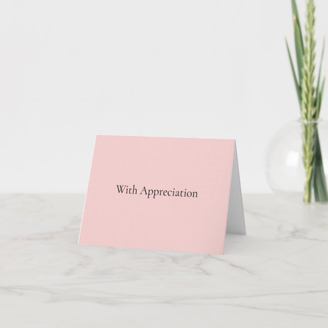 Mit Wertschätzung – Elegante Minimalistische Danke (Vorderseite)