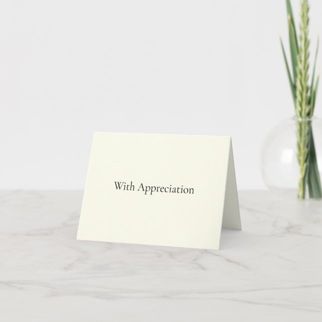 Mit Wertschätzung – Elegante minimalistische Danke (Vorderseite)