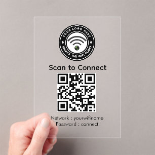 Mit Wi‑Fi-QR-Code-Schild verbinden   Wi‑Fi   Spa   Acryleinladungen