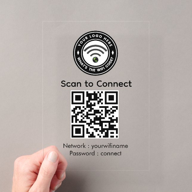 Mit Wi‑Fi-QR-Code-Schild verbinden | Wi‑Fi | Spa | Acryleinladungen (Insitu (Handheld))