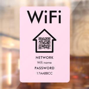 Mit Wifi verbinden Scannen um Gästezimmer Pink z Fensteraufkleber
