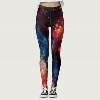 Mit Ziegeln gedeckte bunte Galaxie Leggings