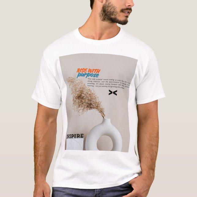 Mit Ziel aufstehen – Minimaler motivierender moder T-Shirt (Vorderseite)