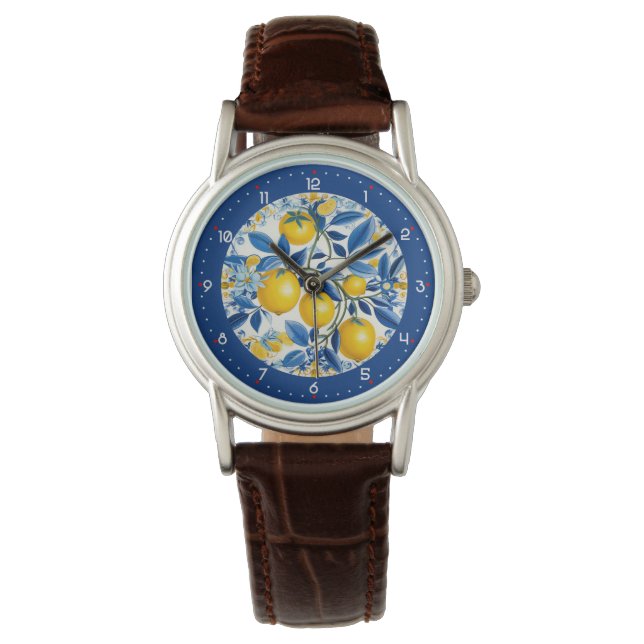 Mit Ziffern Lemon Zest Timepiece Armbanduhr (Vorderseite)
