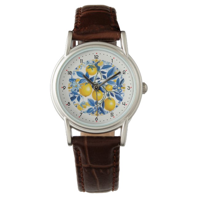 Mit Ziffern Lemon Zest Timepiece Armbanduhr (Vorderseite)