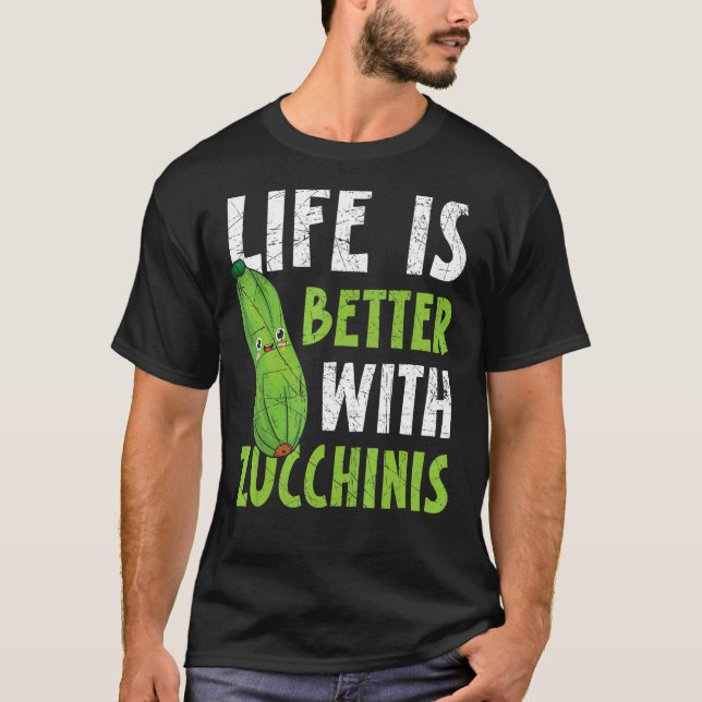 Mit Zucchinis Veganes Gemüse gesund T-Shirt (Vorderseite)