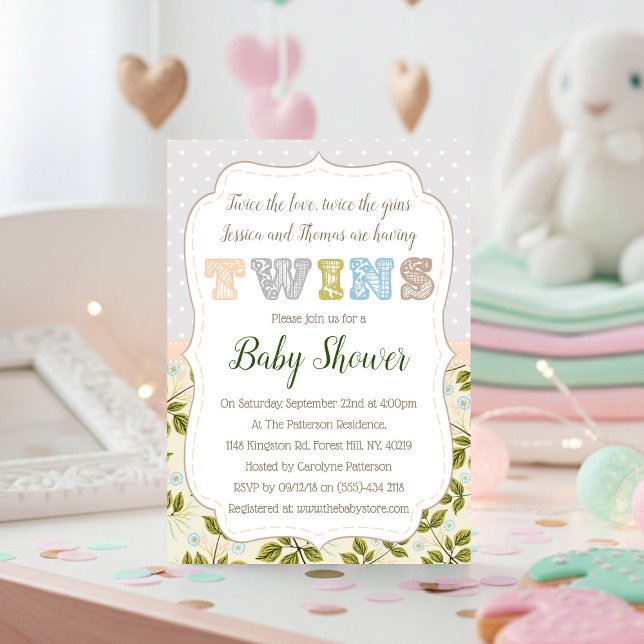 mit zwei neutralen Babyduschen Einladung (Von Creator hochgeladen)