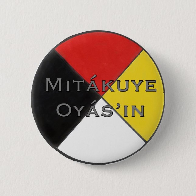 Mitakuye Oyasin mein ganzes Beziehungs-Button in Button (Vorderseite)