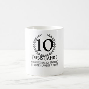 Mitarbeiter 10 Jahre Unternehmen Jahr Unternehmen Kaffeetasse