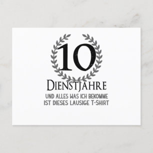 Mitarbeiter 10 Jahre Unternehmen Jahr Unternehmen Postkarte