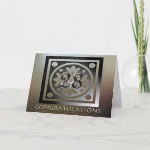 Mitarbeiter 28. Jubiläum Elegant Golden Karte