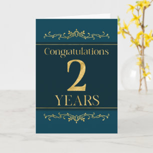 Mitarbeiter 2. Jubiläum Stilvolles formales Elegan Karte