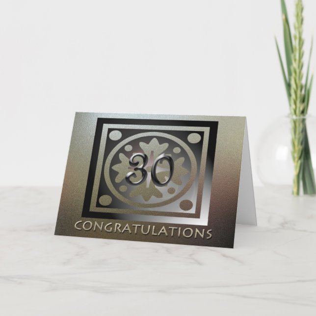 Mitarbeiter 30 Jahre Jubiläum Elegant Golden Karte (Vorderseite)