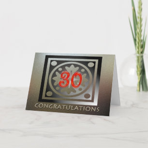 Mitarbeiter 30 Jahre Jubiläum Elegant Golden Red Karte