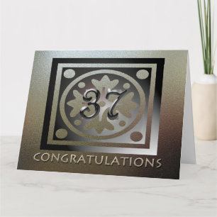 Mitarbeiter 37 Jahre Jubiläum Elegant Golden Karte
