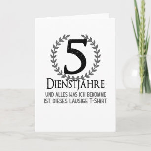 Mitarbeiter 5-Jahres-Firmenjubiläum Firma Karte