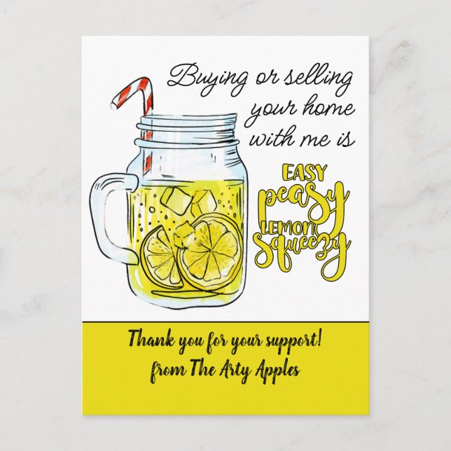 Mitarbeiter bedanken sich bei der freiwilligen Kun Postkarte (Vorderseite)