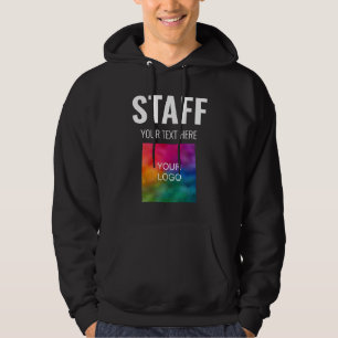 Mitarbeiter Crew Logo-Text hinzufügen Hier Schwarz Hoodie