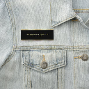 Mitarbeiter Crew-Mitglied Besucher Schwarz & Gold  Namensschild