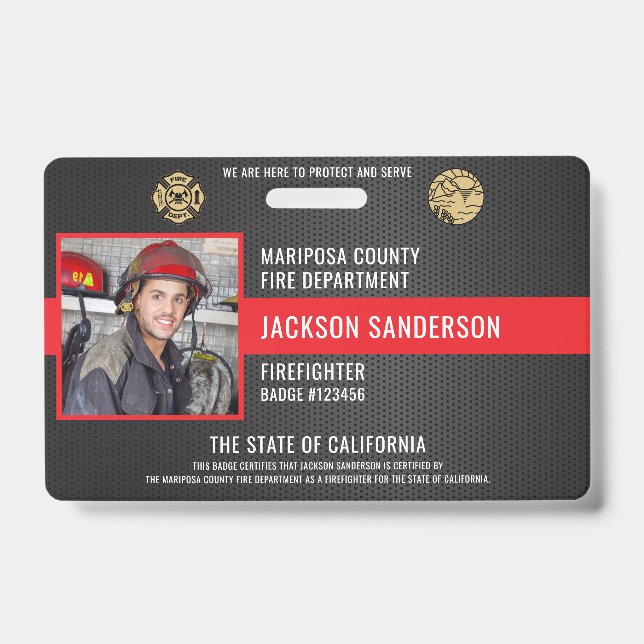 Mitarbeiter der Feuerwehr Ausweis (Vorderseite)