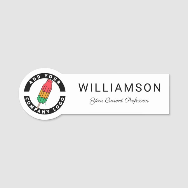 Mitarbeiter der Firma Custom DIY Business Logo Namensschild (Vorderseite)