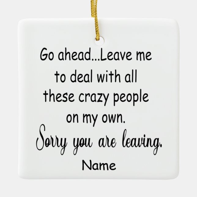Mitarbeiter, der für einen neuen Job verlasse, lus Keramikornament (Vorderseite)