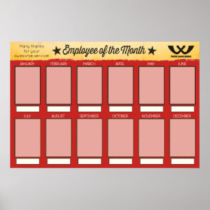 Mitarbeiter der Monatsanzeige für 4x6-Fotos Poster