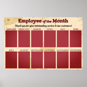 Mitarbeiter der Monatsanzeige für 4x6-Fotos Poster