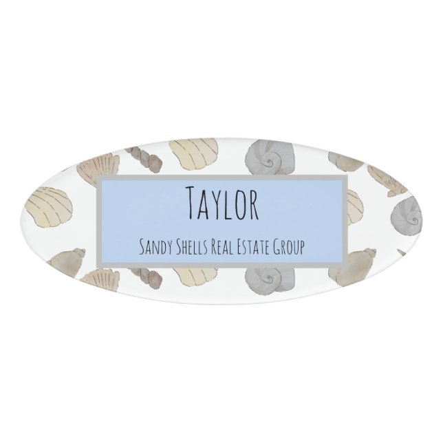 Mitarbeiter der Muscheln in Küsten Namenschild (Vorderseite)