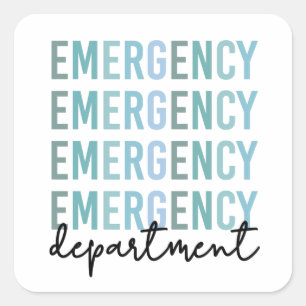 Mitarbeiter der Notfallabteilung   ER Nurse   ER T Quadratischer Aufkleber