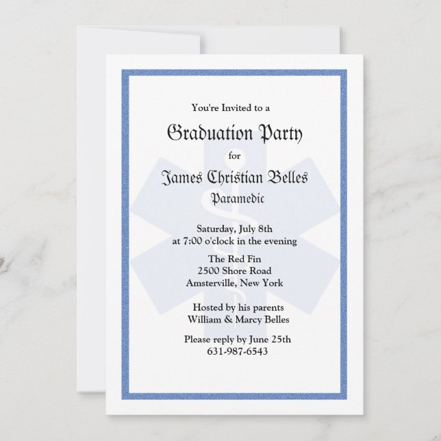 Mitarbeiter des Asclepius Abschluss Einladung (Vorderseite)