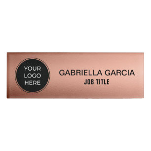 Mitarbeiter des benutzerdefinierten Rose-Gold-Logo Namenschild