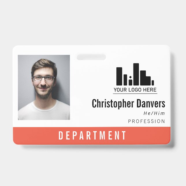 Mitarbeiter des Büros für Personal in Orange Logos Ausweis (Vorderseite)