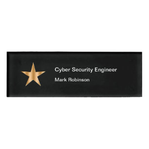 Mitarbeiter des Cybersicherheitsdienstes Namenschild