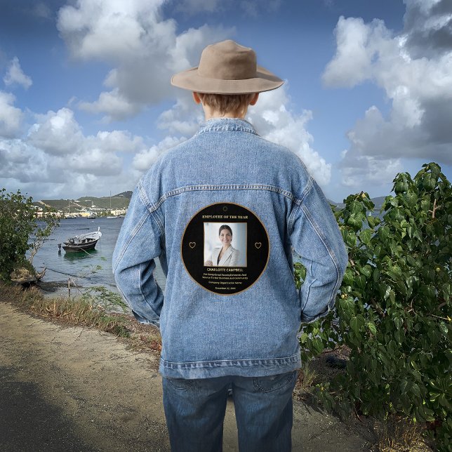 Mitarbeiter des Jahres Foto Business Award Jeansjacke (Employee Of The Year Photo Business Award Denim Jacket to wear with pride. )