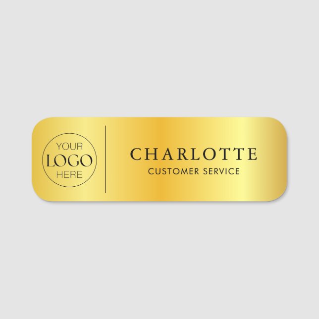 Mitarbeiter des Logobüros für Gold Gradient Namensschild (Vorderseite)