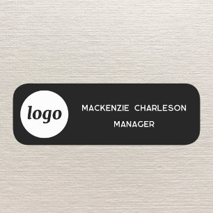 Mitarbeiter des Logos Black Magnetic oder Button
