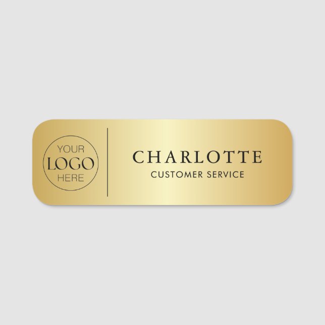 Mitarbeiter des Metallic Gold Custom Logo Office Namensschild (Vorderseite)