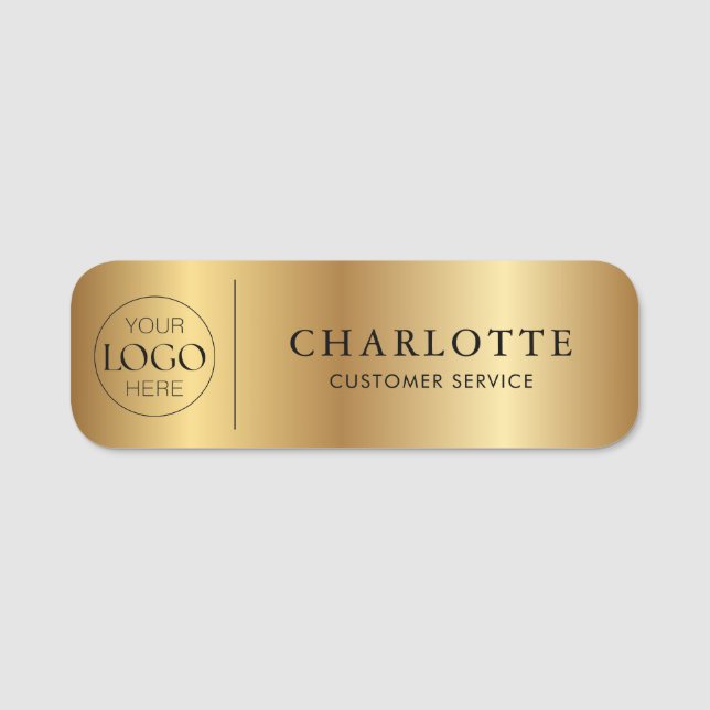 Mitarbeiter des Metallic Gold Custom Logo Office Namensschild (Vorderseite)
