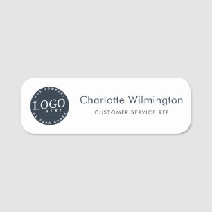Mitarbeiter des modernen Unternehmens für Logos Namensschild