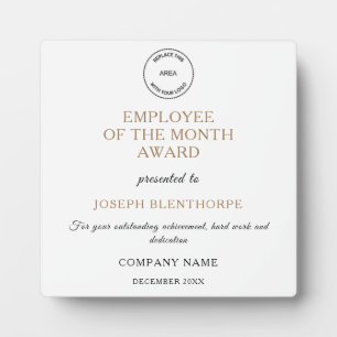 Mitarbeiter des monatigen Typografy Gold Black Log Fotoplatte