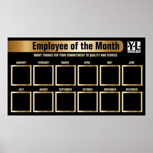 Mitarbeiter des Monats 4x4 Foto-Erkennungsbildschi Poster (Vorne)